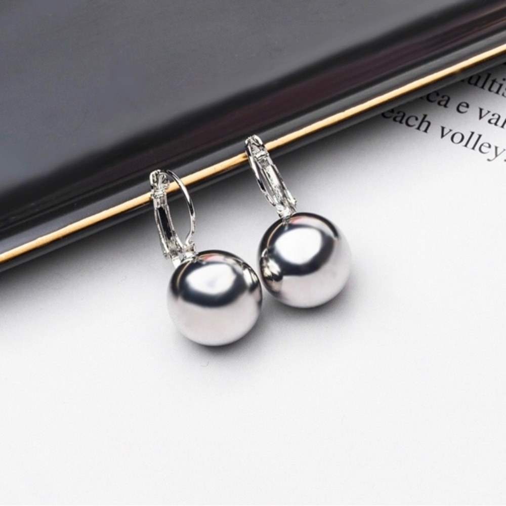 Metal Round Ball Drop Dangle Earrings for Women